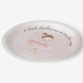 小さなバレリーナ水の色の女の子ベビーシャワー ペーパープレート (アングル)