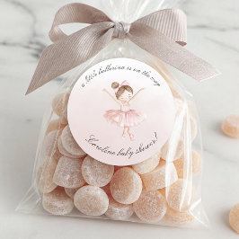 小さなバレリーナ水の色の女の子ベビーシャワー ラウンドシール