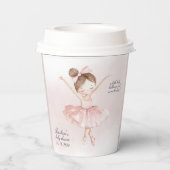 小さなバレリーナ水の色の女の子ベビーシャワー 紙コップ (裏面)
