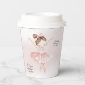 小さなバレリーナ水の色の女の子ベビーシャワー 紙コップ (正面)