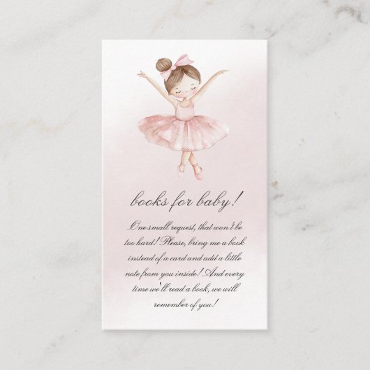 小さなバレリーナ水の色の本ベビー エンクロージャーカード (正面)