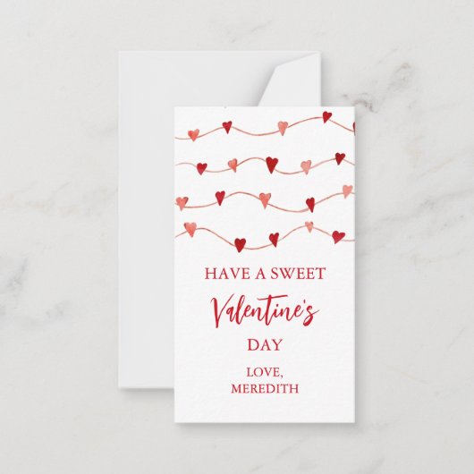 小さなバレンタインの子供教室を楽しむ ノートカード (正面)