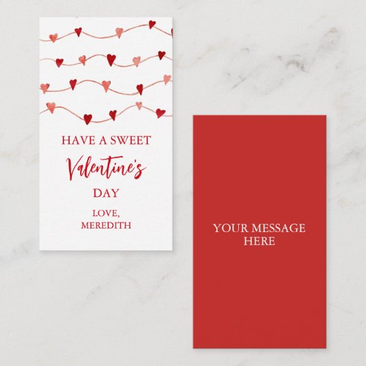 小さなバレンタインの子供教室を楽しむ ノートカード (正面/裏面)