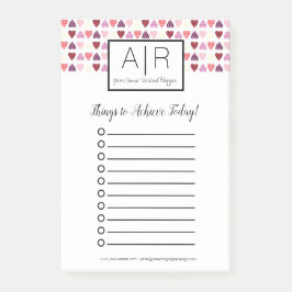 小さなバレンタインデーパターン（の模様が）あるハート ポストイット