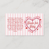 小さなバレンタイン ピンクのベイビーシャワーブック 赤ちゃんのための エンクロージャーカード (正面)