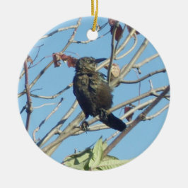 小さなバーディが木の記念オーナメント セラミックオーナメント