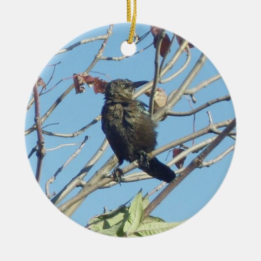 小さなバーディが木の記念オーナメント セラミックオーナメント (正面)