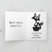 小さなバーディが漫画おもしろいの猫の誕生日を言った カード (内部)