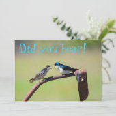 小さなバーディが私に言いました-カスタマイズ可能な招待 招待状 (スタンド正面)