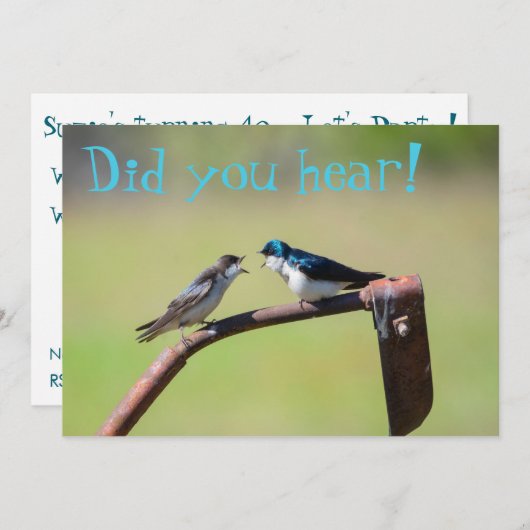 小さなバーディが私に言いました-カスタマイズ可能な招待 招待状 (正面/裏面)