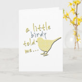 小さなバーディが私に言った – 新生児グリーティングカード カード (黄色い花)