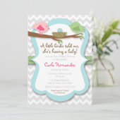 小さなバーディーが私に赤ちゃんシャワー招待状を言った 招待状 (スタンド正面)