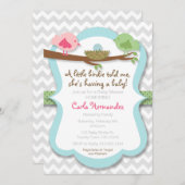 小さなバーディーが私に赤ちゃんシャワー招待状を言った 招待状 (正面/裏面)