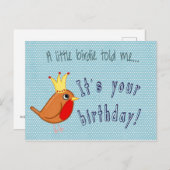 小さなバーディー・ロビンが僕にブリスデイ・ロビンと言った ポストカード (正面/裏面)