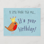 小さなバーディー・ロビンが僕にブリスデイ・ロビンと言った ポストカード (正面)