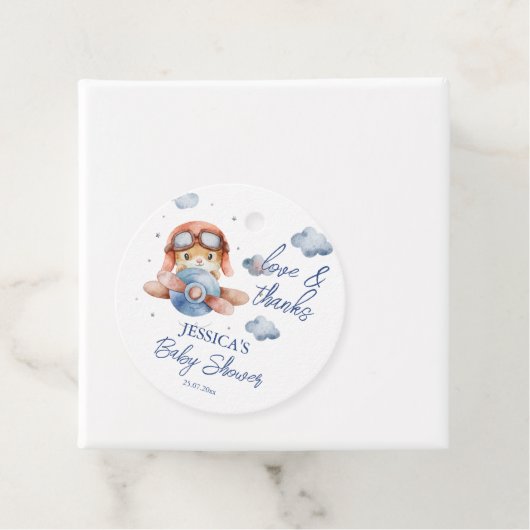 小さなパイロット飛行機の赤ちゃんシャワー フェイバータグ (インサイチュ)