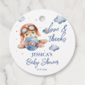 小さなパイロット飛行機の赤ちゃんシャワー フェイバータグ (正面)