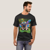 小さなパグのトンボ Tシャツ (正面フル)