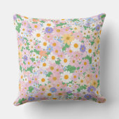 小さなパステルの花の継ぎ目のないパターン クッション (裏面)
