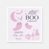 小さなパステルピンクのハロウィーンの赤ちゃんシャワー スタンダードカクテルナプキン (正面)