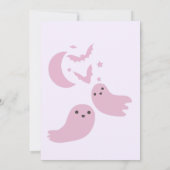 小さなパステルピンクのハロウィーンの赤ちゃんシャワー 招待状 (裏面)