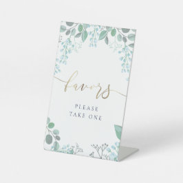 小さなパステルブルーの花は台座を支持する 台座サイン