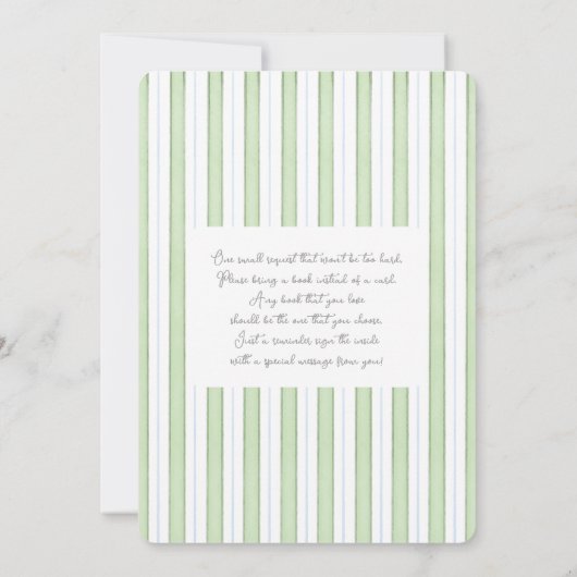 小さなパターが赤ちゃんシャワーを浴びる 招待状 (裏面)