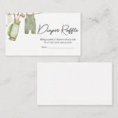 小さなパターゴルフ赤ちゃんシャワーおむつラッフル エンクロージャーカード (正面/裏面)