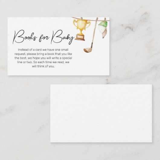 小さなパターゴルフ赤ちゃんシャワーベビー エンクロージャーカード (正面/裏面)