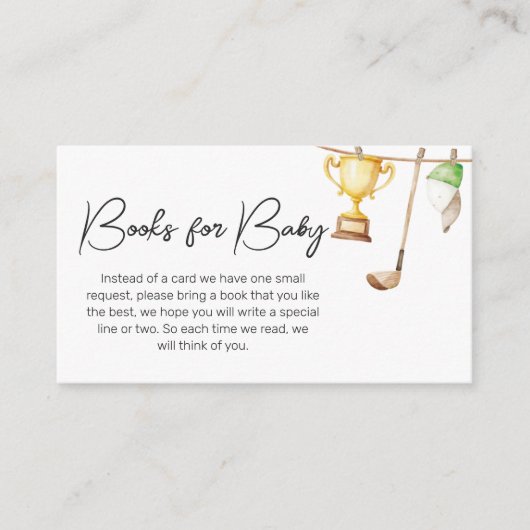 小さなパターゴルフ赤ちゃんシャワーベビー エンクロージャーカード (正面)