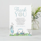 小さなパターブルーゴルフベビーシャワー サンキューカード (スタンド正面)