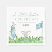 小さなパターブルーゴルフベビーシャワー スタンダードカクテルナプキン (正面)