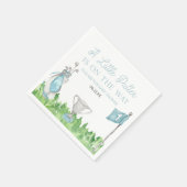 小さなパターブルーゴルフベビーシャワー スタンダードカクテルナプキン (角)