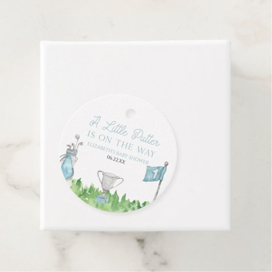 小さなパターブルーゴルフベビーシャワー フェイバータグ (インサイチュ)