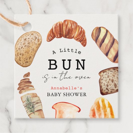 小さなパンでオーブンベーカリーペストリー赤ちゃんシャワー フェイバータグ (正面)