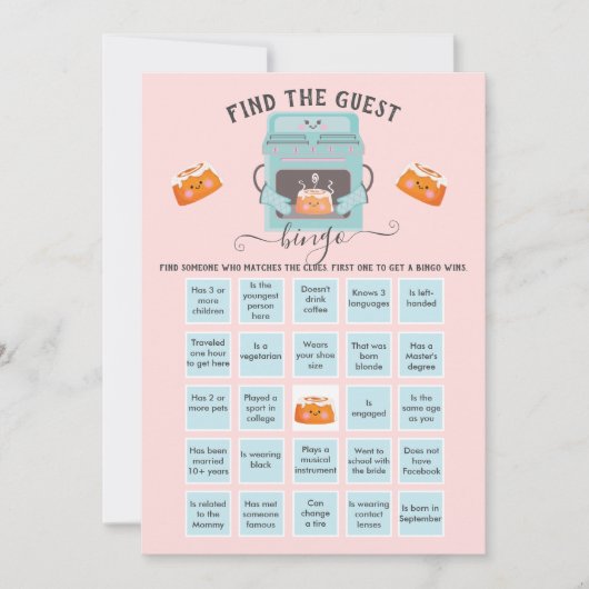 小さなパンのオーブンでゲストBINGOを見つける 招待状 (正面)