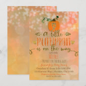 小さなパンプキンがやってくる 秋のベイビーシャワー 招待状 (正面/裏面)
