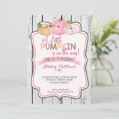 小さなパンプキンのベイビーシャワーのカード 招待状 (スタンド正面)