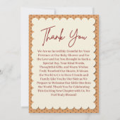 小さなパンプキンのベイビーシャワーフォール感謝カード 招待状 (裏面)