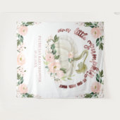 小さなパンプキンの秋のベイビーシャワーの背景 タペストリー (正面(横))