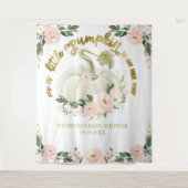 小さなパンプキンの秋のベイビーシャワーの背景 タペストリー (正面)