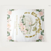 小さなパンプキンの秋のベイビーシャワー背景 タペストリー (正面(横))