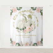 小さなパンプキンの秋のベイビーシャワー背景 タペストリー (正面)