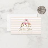 小さなパンプキンピンクの弓ローズ 誕生日1周年 エレガント ノートカード (正面/裏面インサイチュ)