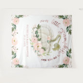 小さなパンプキン秋のベイビーシャワー背景 タペストリー (正面(横))