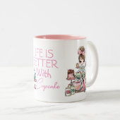 小さなパン屋さん、カップケーキのマグカップ、ツートーンのコフ ツートーンマグカップ (正面右)