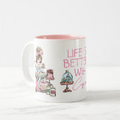 小さなパン屋さん、カップケーキのマグカップ、ツートーンのコフ ツートーンマグカップ (正面左)