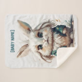 小さなパーソナライズされたウサギ シェルパブランケット (正面(横))