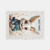 小さなパーソナライズされたウサギ フリースブランケット (正面(横))