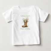 小さなパーソナライズされたカエルのフロギー1歳の誕生日 ベビーTシャツ (正面)